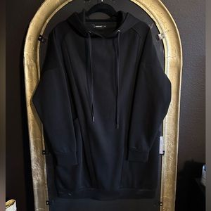 Nordstrom brand “Solutions!” Long Black Hoodie- NEW